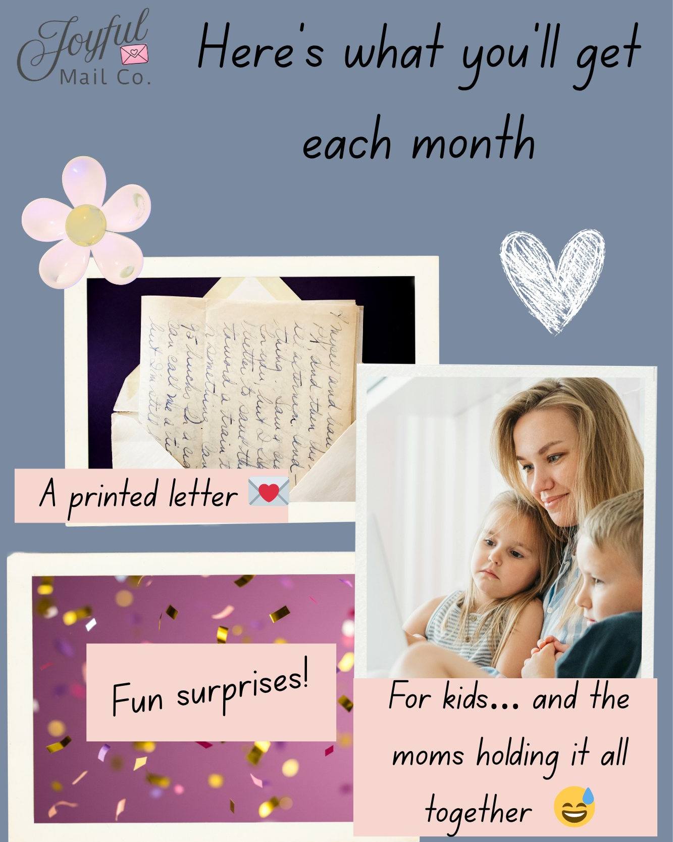Okay… but what do you actually GET? 💌

Each month, your mailbox gets a little upgrade ✨

Inside:
💌 A printed letter
🎉 Fun surprises
💛 Encouragement you didn’t know you needed

It’s the kind of mail you actually look forward to opening 😌

First 25 founding members get a discount + a little extra love 💛
Use: FIRST25

Tap the link in bio to join 💌