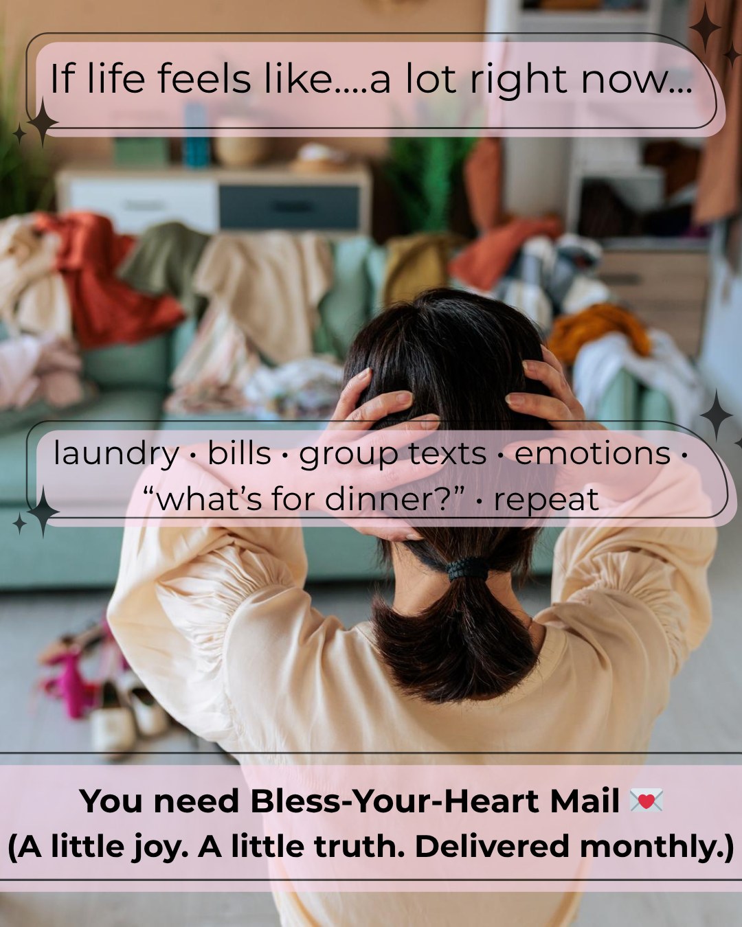 Be honest…
When’s the last time you got something in the mail that wasn’t a bill, an AARP invite (just me? 😅), or a random HVAC flyer?

Somewhere along the way… we stopped getting things that feel like they’re for us.

So I made something. 💌
Bless-Your-Heart Mail

A little joy.
A little truth.
A reminder you’re not alone (even on the messy days).

Real mail. No dial-up. More Jesus.

Comment “MAIL” and I’ll send you the details 💕

#joyfulmail #happymail #momlife #grandmalife #youarenotalone #faithoverfear